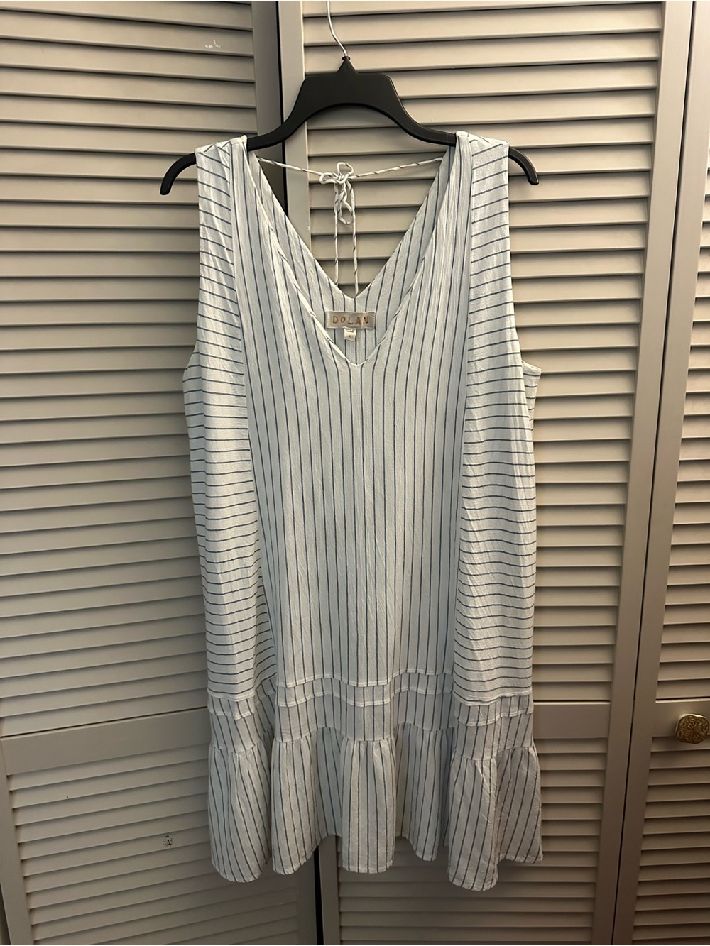 Dolan Light Blue & White Striped V-Neck Mini Sundress from Anthropologie